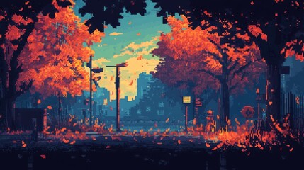 autum pixel asset Colorful abstract paint background