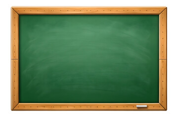 Empty Writing Chalkboard with Wooden Frame and White Chalk Piece.