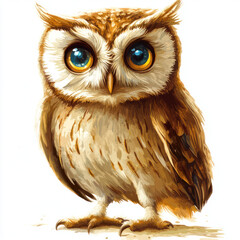 Naklejka premium owl on white background