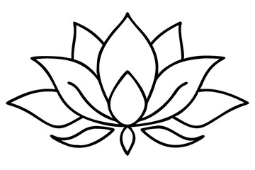 Lotus Flower Line Art Illustration for Meditation Decor, Spiritual Artwork