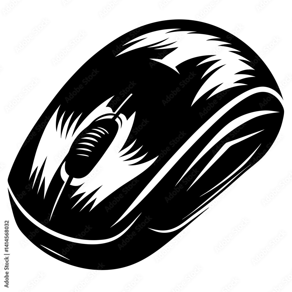 Aufkleber sleek black and white computer mouse with a dynamic graphic design