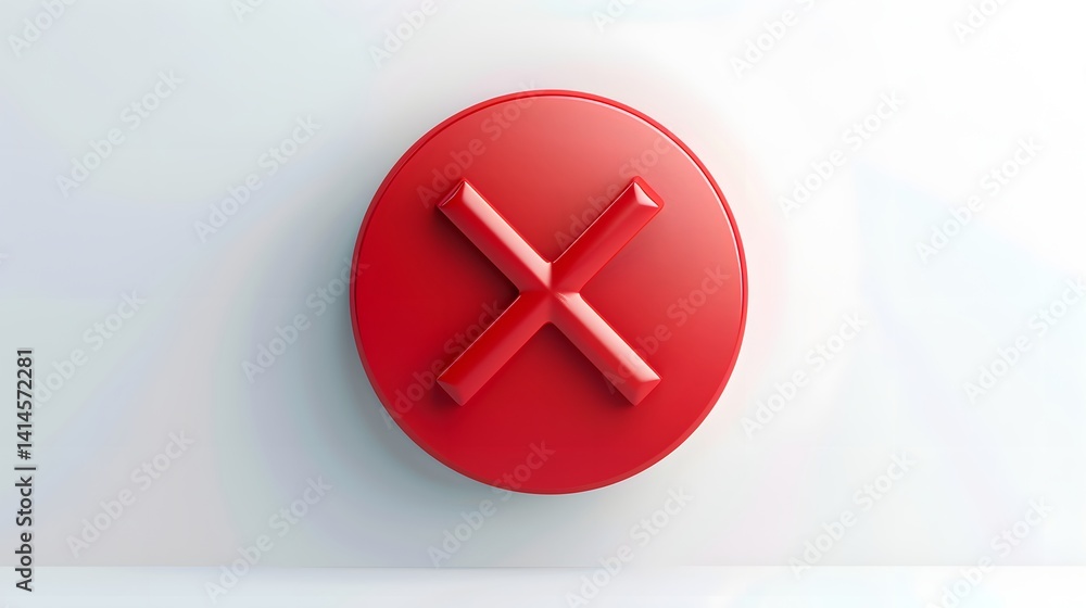 Poster a 3d rendering of a red 