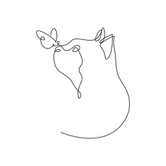 Continuous one line cat pet drawing out line vector illustration design. Cat One Line Vector .