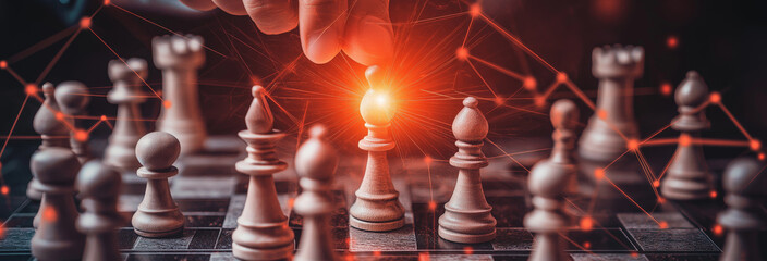 Chess game scene with business plans, innovation concept