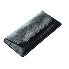 Elegant Black Leather Wallet on a Clean Background for Fashion Use