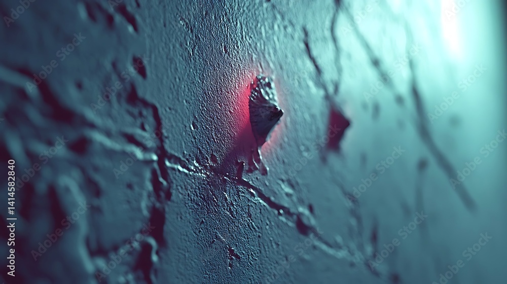 Aufkleber abstract textured surface with mysterious sharp formations and glowing lights