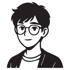 Stylish male avatar silhouette front view vector