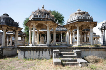 Obraz premium Cenotaphs of The Mertia Rathores, Thikana Ghanerao, Rajasthan