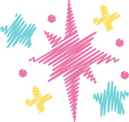 Playful Kids Scrapbook Doodle Scribble Handdrawn Cute Sticker Element Love Crown Decoration Illustration Colorful School