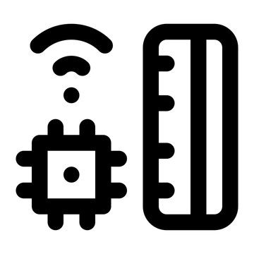 black wifi chip and ruler icon clip art preview