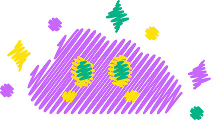 Cute Doodle Colorful Handdrwan Scribble Kids Scrapbook Sticker Vector Illustration Drawing Symbol Decoration School Children