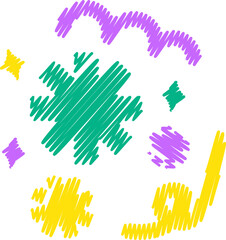 Cute Doodle Colorful Handdrwan Scribble Kids Scrapbook Sticker Vector Illustration Drawing Symbol Decoration School Children