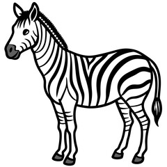 Elegant Zebra Outline Illustration