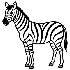Elegant Zebra Outline Illustration