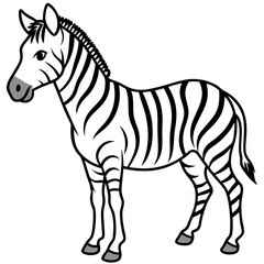 Elegant Zebra Outline Illustration