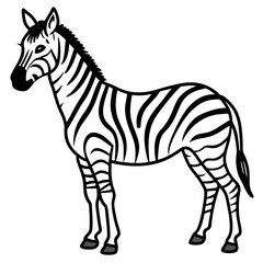 Elegant Zebra Outline Illustration