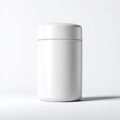 Sleek White Cylindrical Container on Bright Background