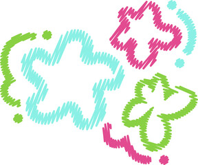 Doodle Cute Kids Scrapbook Scribble Handdrawn Colorful Drawing Decoration Fun School Art Element Illustration Sticker Line Vector