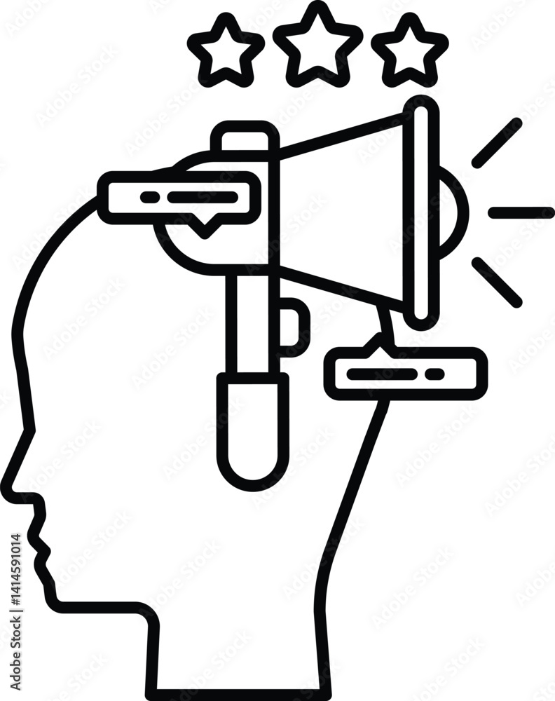 Poster head with a large speaker on it