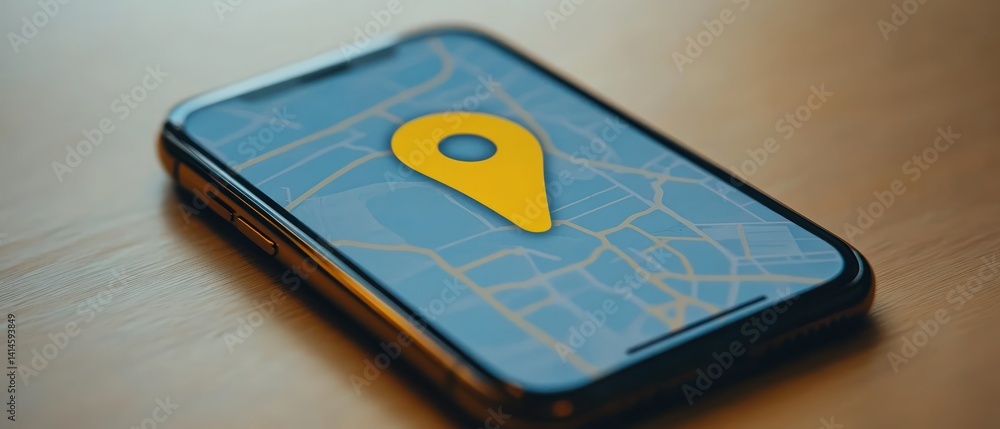 Poster smartphone gps navigation app interface