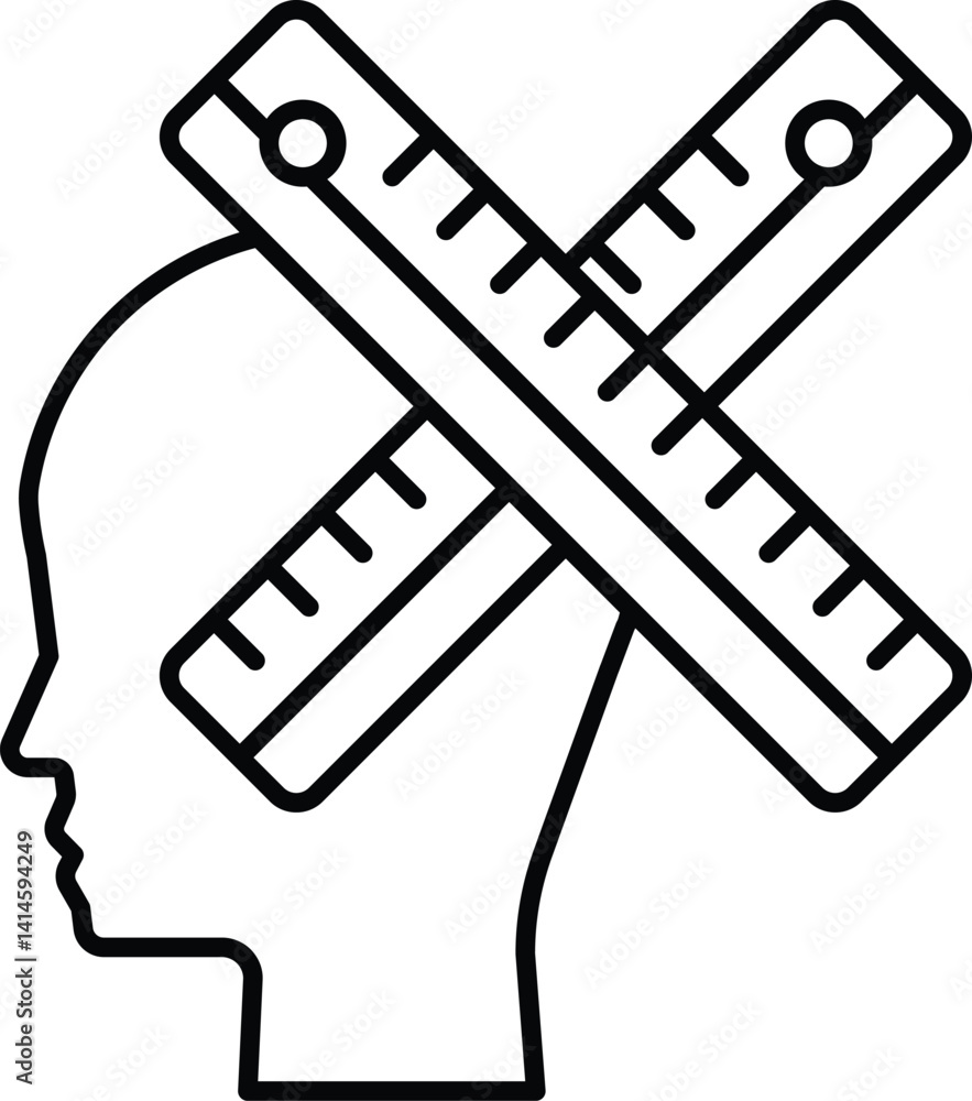 Poster head with a ruler and a ruler with a head on it