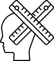head with a ruler and a ruler with a head on it