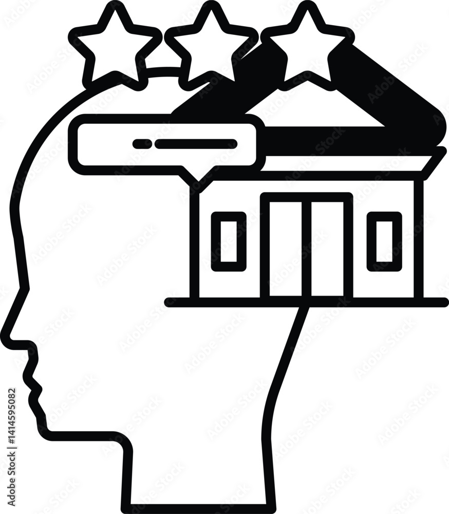 Poster head with three stars and a building in the background