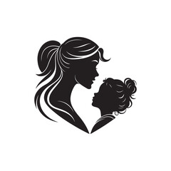 mother's day vector silhouette clip art illustration