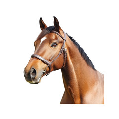 Obraz premium Elegant Chestnut Horse Portrait with Brown Bridle