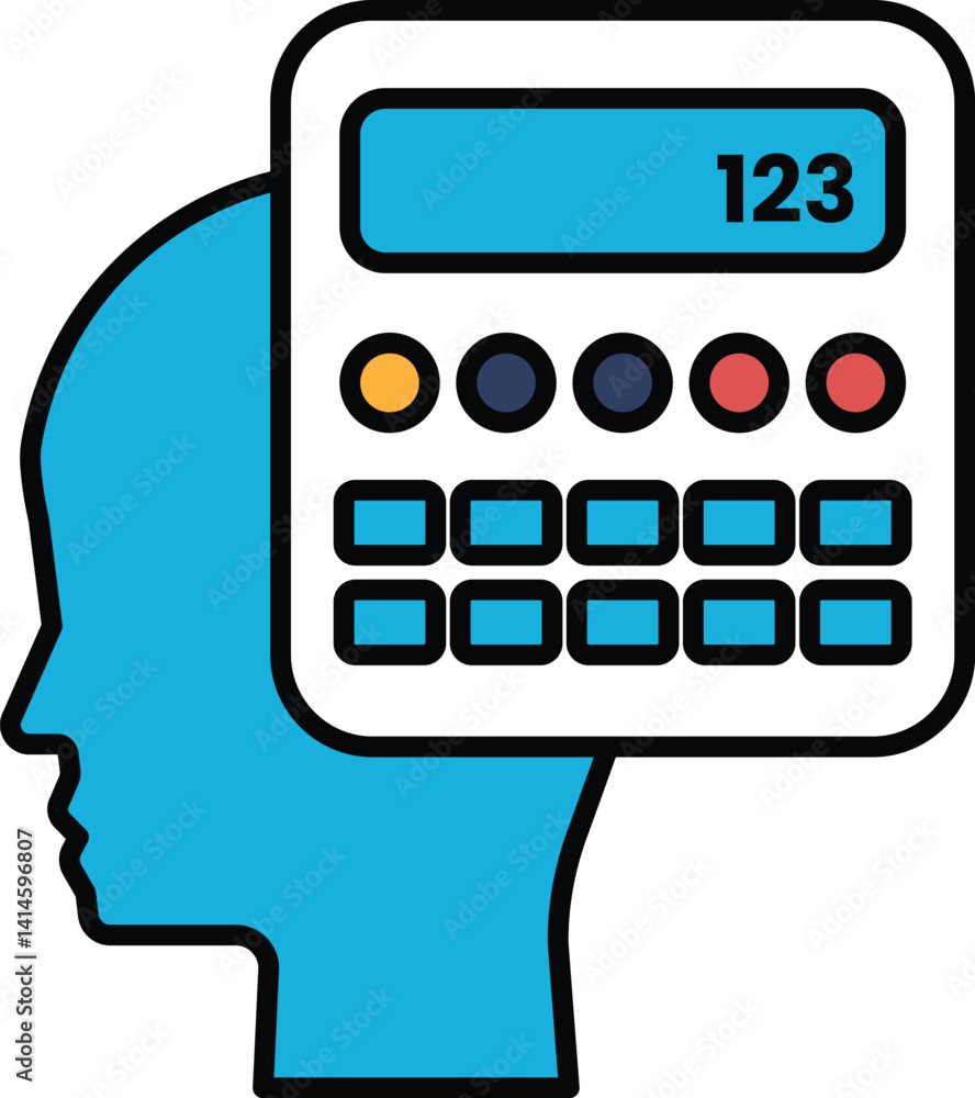 Poster a calculator with the numbers 123 on it