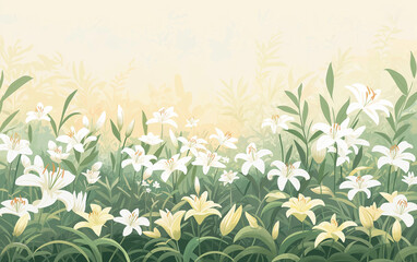 background, wallpaper, lily, church, easter, flower, floral, nature, frame, plant, vector, leaf, illustration, spring, grass, design, summer, pattern, green, decoration, leaves, art, border, bamboo