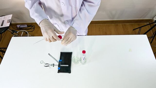 Chemical Reaction Experiment with Lead Nitrate and Potassium Iodide