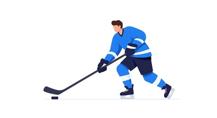 Fototapeta premium Dynamic illustration of a hockey player during a match or practice session