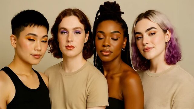 Transgender and gender-diverse group proudly embracing identity and beauty diversity