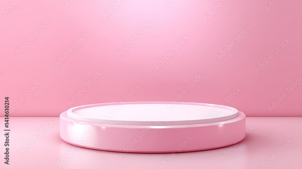 Poster minimal pink product display stage for presentation or showcase background