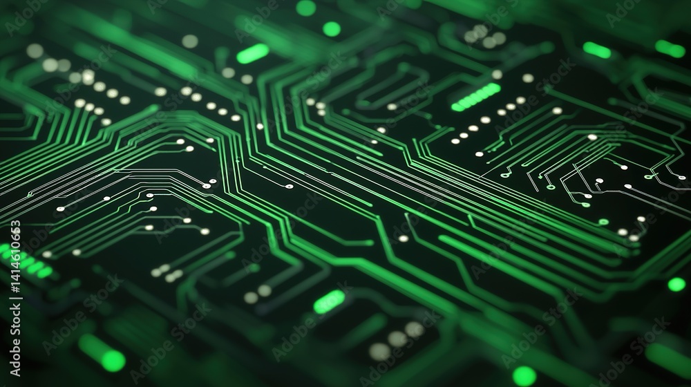 Poster neon cyberpunk circuitry a macro view of futuristic digital chaos in high-quality art