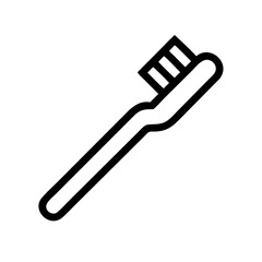 toothbrush hygiene essential, dental care tool for oral health maintenance &ndash; flat stroke icon for apps and websites
