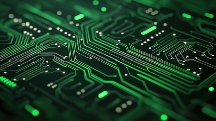 Fototapeta premium Neon cyberpunk circuitry a macro view of futuristic digital chaos in high-quality art