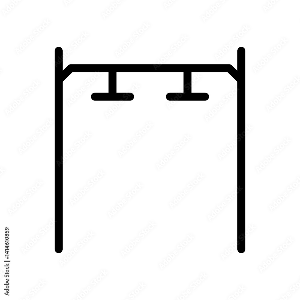 Poster pull-up bar minimalistic vector illustration – flat stroke icon for apps and websites