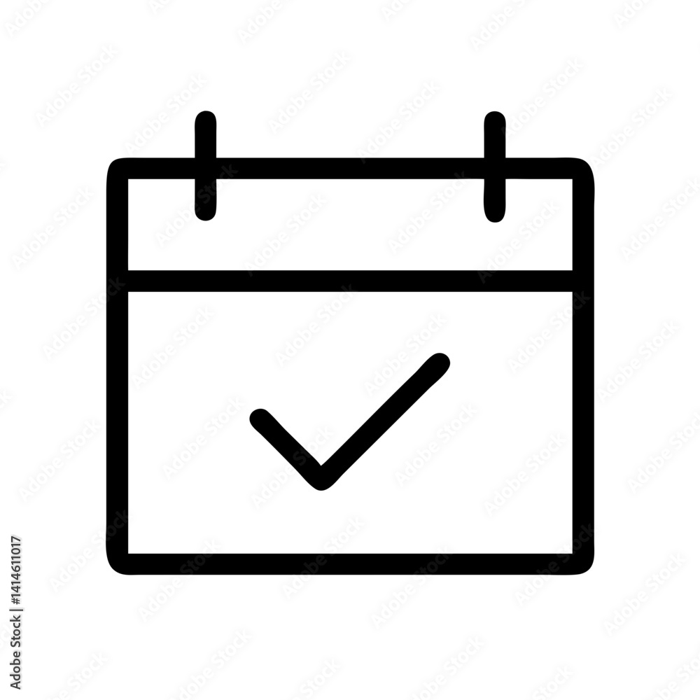 Poster calendar minimalistic scheduling icon - flat stroke design for apps and websites