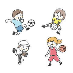 子供とスポーツのイラスト