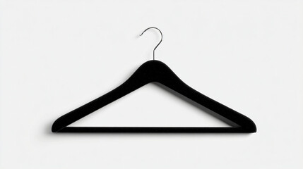 Black Velvet Hanger Showcase: Elegant Clothing Display, White Background Mockup, Apparel Presentation, Retail Ready, Product Visualization, Wardrobe Essential, Stylish Storage.
