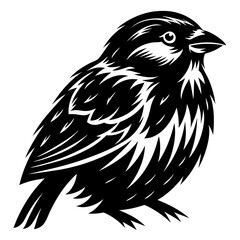 Fototapeta premium Black and white vector illustration of a bird on a white background