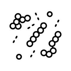 Microscopic pollen grains in abstract design with straight lines  