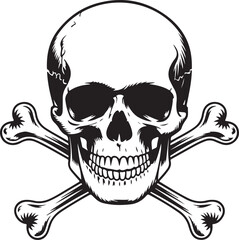 Skull and Crossbones Icon on White Background. Vector