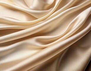 Fototapeta premium Ivory Silk Fabric Texture with Beautiful Waves. Elegant Background for a Luxury Product 
