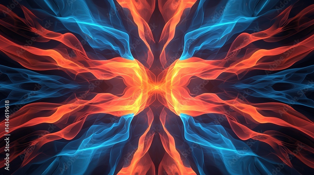 Poster dynamic abstract holographic art smooth gradients in a high-resolution futuristic environment