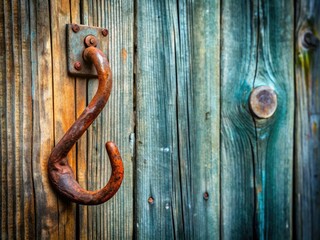 Rustic Iron Hook, Weathered Wood, Wall Decor, Farmhouse Style, Hanging Hook, Vintage Iron, Country Decor, Home Decor, Wall Hanging, Iron Hook, Wooden Plank, Rustic Wall Decor,  Aged Wood, 