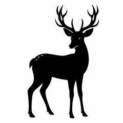 Forest Deer Silhouette in Vector Style