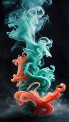 Fototapeta premium colorful smoke on black background